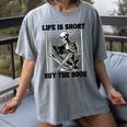 Life Is Short Buy The Book Skeleton Book Lover Reading Women's Comfort Colors T-Shirt Gray Life Is Short Buy The Book Skeleton Book Lover Reading Women's Comfort Colors T-Shirt Gray