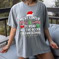 Most Likely To Read A Book On Christmas Family Matching Xmas Women's Comfort Colors T-Shirt Gray