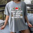 Most Likely To Read A Book On Christmas Matching Family Women's Comfort Colors T-Shirt Gray Most Likely To Read A Book On Christmas Matching Family Women's Comfort Colors T-Shirt Gray