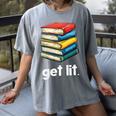 Get Lit With Books Women's Comfort Colors T-Shirt Gray Get Lit With Books Women's Comfort Colors T-Shirt Gray