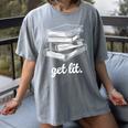 Get Lit Books Women's Comfort Colors T-Shirt Gray