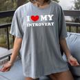 I Love My Introvert I Heart My Introvert Women's Comfort Colors T-Shirt Gray I Love My Introvert I Heart My Introvert Women's Comfort Colors T-Shirt Gray
