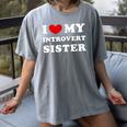 I Love My Introvert Sister I Heart My Introvert Sister Women's Comfort Colors T-Shirt Gray