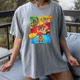 Lucha Libre Comic Book Mexican Wrestling Cartoon Wrestler Women's Comfort Colors T-Shirt Gray
