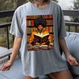 Man Reading Book Black History Month Book Lover Afro Women's Comfort Colors T-Shirt Gray
