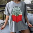 Manatee Reading Books Sea Animal Manatee Women's Comfort Colors T-Shirt Gray