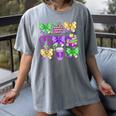 Mardi Gras Teacher Coquette Bow Pencil Apple Book Women Girl Women's Comfort Colors T-Shirt Gray Mardi Gras Teacher Coquette Bow Pencil Apple Book Women Girl Women's Comfort Colors T-Shirt Gray