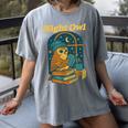 Night Owl Cozy Reading Tea Coffee Lover Bookworm Cute Women's Comfort Colors T-Shirt Gray