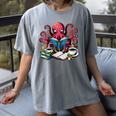 Octopus Reading Book Coffee Lover Bookaholic Bookworm Reader Women's Comfort Colors T-Shirt Gray