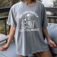 One More Chapter Skeleton Reading Book Lover Bookworm Women's Comfort Colors T-Shirt Gray