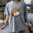 Open Book With Colorful Floral Reading Magic Women's Comfort Colors T-Shirt Gray