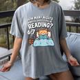 Orange Cat Reading Book 67 Six Seven Meme Women's Comfort Colors T-Shirt Gray