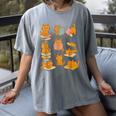 Orange Cats Reading Books Cat Lover Women's Comfort Colors T-Shirt Gray