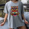 Owl With Glasses And Book Reading Women's Comfort Colors T-Shirt Gray Owl With Glasses And Book Reading Women's Comfort Colors T-Shirt Gray