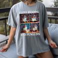 Penguin Love Reading And Penguins Child Book Lover Women's Comfort Colors T-Shirt Gray