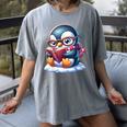 Penguin Reading a Book Animal Women's Comfort Colors T-Shirt Gray Penguin Reading a Book Animal Women's Comfort Colors T-Shirt Gray
