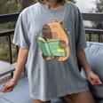 Pet Capybara Is Reading Library Capy Word Book Day Teacher Men Women Kids Women's Comfort Colors T-Shirt Gray Pet Capybara Is Reading Library Capy Word Book Day Teacher Men Women Kids Women's Comfort Colors T-Shirt Gray
