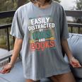 Pet Lover Joke Easily Distracted By Dogs And Books Men Women's Comfort Colors T-Shirt Gray