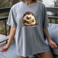 Porcupine Reading Book Hedgehog Book Lover Women's Comfort Colors T-Shirt Gray