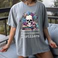 Psychological Thriller Reader Fan Skull Flowers Books Women's Comfort Colors T-Shirt Gray Psychological Thriller Reader Fan Skull Flowers Books Women's Comfort Colors T-Shirt Gray