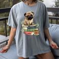 Pug Dog Reading Book Coffee Read Books Be Kind Stay Weird Women's Comfort Colors T-Shirt Gray Pug Dog Reading Book Coffee Read Books Be Kind Stay Weird Women's Comfort Colors T-Shirt Gray