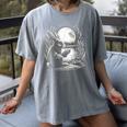 Rabbit Reading Book Full Moon Lake Scenery Women's Comfort Colors T-Shirt Gray