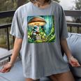 Rabbit Reading Book Under Large Mushroom Easter Bandana Women's Comfort Colors T-Shirt Gray