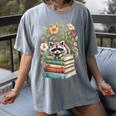 Raccoon Books Reading Flowers Women's Comfort Colors T-Shirt Gray Raccoon Books Reading Flowers Women's Comfort Colors T-Shirt Gray