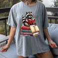 Raccoon Reading Books Matching Bookworm Readers Librarian Women's Comfort Colors T-Shirt Gray