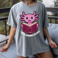 I Read Banned Books Axolotl Reading Women's Comfort Colors T-Shirt Gray