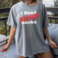 I Read Banned Books Censored Red Stamp Reading Librarian Women's Comfort Colors T-Shirt Gray