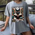 Read Banned Books Drink Coffee Fight Evil Book Reader Lovers Women's Comfort Colors T-Shirt Gray