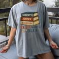 Read Blue Liberty Books July 4th Independence Women's Comfort Colors T-Shirt Gray