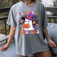 Read More Books Ghost Reading Book Teacher Halloween Women's Comfort Colors T-Shirt Gray
