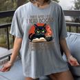 i Read Books And i Know Things Cat Reading Coffee Women's Comfort Colors T-Shirt Gray