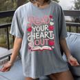 Read Your Cute Heart Out Teacher Librarian Love Reading Book Women's Comfort Colors T-Shirt Gray