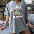 I Read Past My Bedtime Reading Sloth Book Lover Women's Comfort Colors T-Shirt Gray