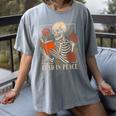 Read In Peace Skeleton Reading Book Halloween Teacher Women's Comfort Colors T-Shirt Gray Read In Peace Skeleton Reading Book Halloween Teacher Women's Comfort Colors T-Shirt Gray