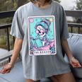 The Reader Retro Reading Skeleton Books Flowers Tarot Card Women's Comfort Colors T-Shirt Gray The Reader Retro Reading Skeleton Books Flowers Tarot Card Women's Comfort Colors T-Shirt Gray
