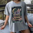 The Reader Tarot Card Book Dragon Romantasy Fantasy Bookish Women's Comfort Colors T-Shirt Gray