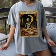 The Reader Tarot Card Book Lover Skeleton Art Goth Style Women's Comfort Colors T-Shirt Gray