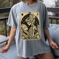 The Reader Tarot Card Book Lover Skeleton Reading Book Women's Comfort Colors T-Shirt Gray The Reader Tarot Card Book Lover Skeleton Reading Book Women's Comfort Colors T-Shirt Gray