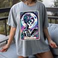 The Reader Tarot Card Reading Skeleton Skull Book Lover Women's Comfort Colors T-Shirt Gray