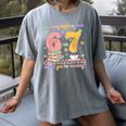 Reading 67 Teacher Six Seven Reading 6 7 Book Lover Women's Comfort Colors T-Shirt Gray
