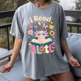 Reading Axolotl Book Lover Wildflowers Women's Comfort Colors T-Shirt Gray Reading Axolotl Book Lover Wildflowers Women's Comfort Colors T-Shirt Gray