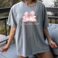 Reading Books Mom Mothers Day Coquette Pink Bow Book Lovers Women's Comfort Colors T-Shirt Gray Reading Books Mom Mothers Day Coquette Pink Bow Book Lovers Women's Comfort Colors T-Shirt Gray