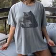 Reading Cat Cat Book Lover Women's Comfort Colors T-Shirt Gray Reading Cat Cat Book Lover Women's Comfort Colors T-Shirt Gray