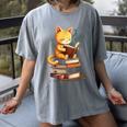 Reading Cat Books Cute Women's Comfort Colors T-Shirt Gray Reading Cat Books Cute Women's Comfort Colors T-Shirt Gray