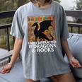 Reading Dragon Easily Distracted By Dragons And Books Women's Comfort Colors T-Shirt Gray Reading Dragon Easily Distracted By Dragons And Books Women's Comfort Colors T-Shirt Gray