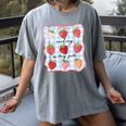 Reading Is My Jam Preppy Stawberry Bookworm Book Lover Nerd Women's Comfort Colors T-Shirt Gray